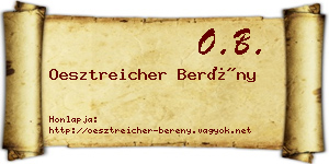 Oesztreicher Berény névjegykártya